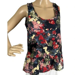 LOUVE blouse SMALL,boho,cottage core,Peplum,scoop neck,loose fit,🇨🇦,sleeveless
